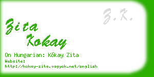 zita kokay business card